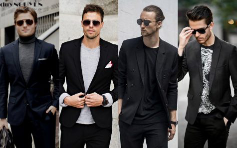 suit đen casual